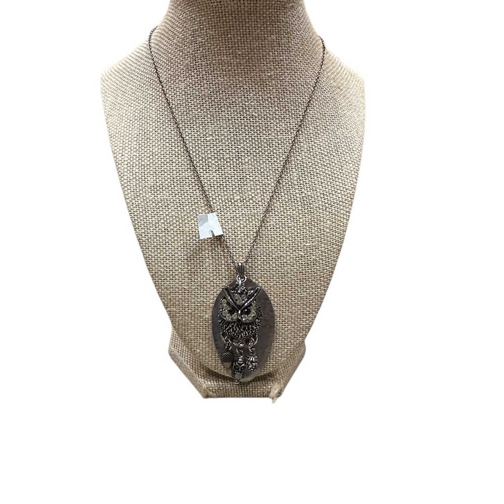 Elegant Silver Owl Pendant Necklace